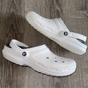 Mens Fuzzy Crocs White size 12